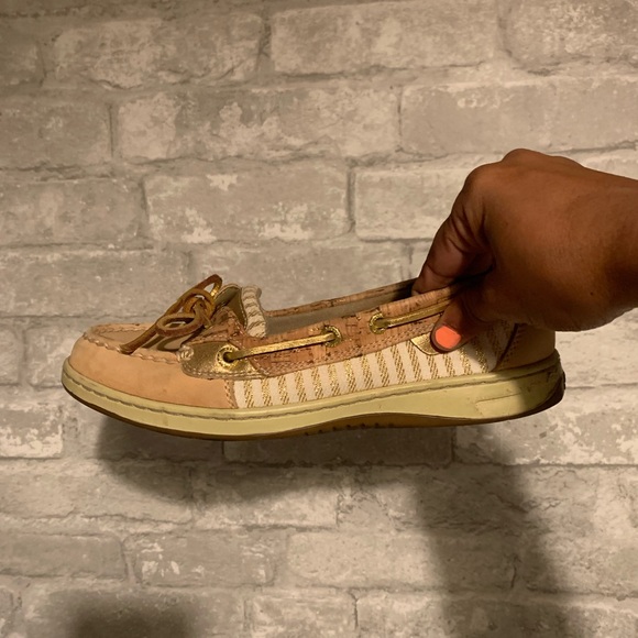Gold and tan Sperry Top Slider size 7 - Picture 8 of 8